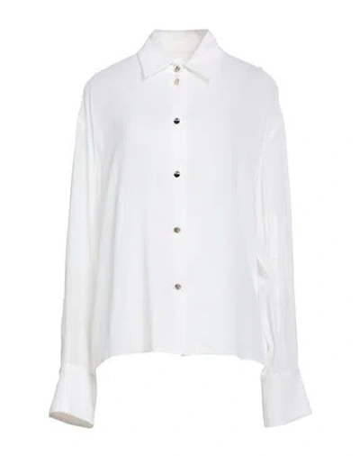 Genny Woman Shirt Off White Size 8 Silk In Multi