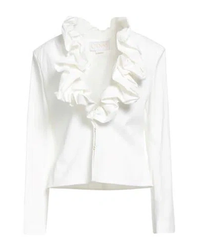 Genny Woman Shirt White Size 10 Cotton, Elastane