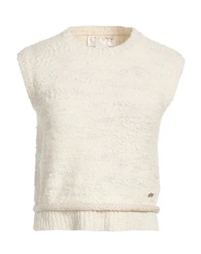 Genny Woman Sweater Ivory Size 4 Wool, Polyamide, Polyester, Viscose In Neutral