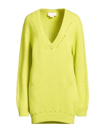 Genny Woman Sweater Lime Green Size 2 Wool In Yellow