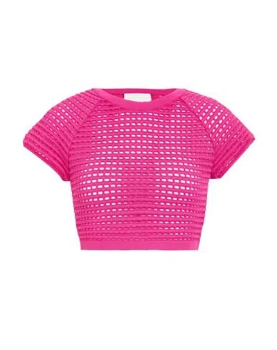 Genny Woman Top Fuchsia Size 4 Viscose, Elastane In Pink