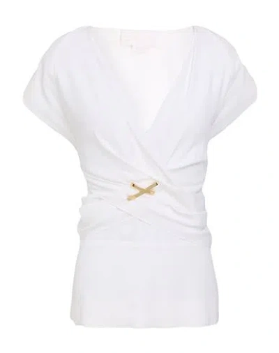 Genny Woman Top Ivory Size 12 Acetate, Silk In White