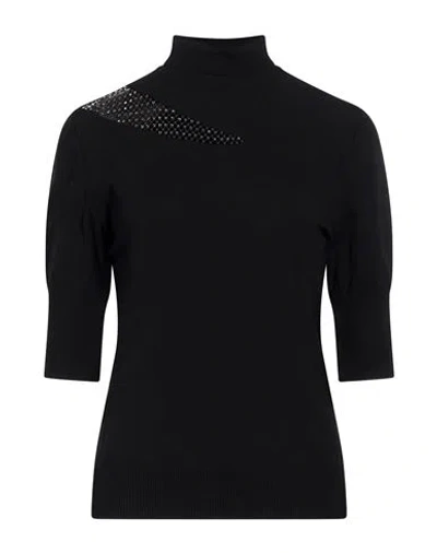 Genny Woman Turtleneck Black Size 8 Viscose, Polyester, Polyamide