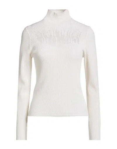 Genny Woman Turtleneck Ivory Size 8 Virgin Wool, Viscose, Polyester, Polyamide In White