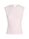Genny Light Pink Solid Round Neck Top In Pink