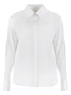 Genny Embroidered Shirt With Slit Sleeves And Rhinestone Buttons In White