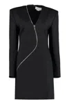 Genny Decorative-zip Long-sleeve Minidress