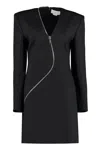Genny Decorative-zip Long-sleeve Minidress