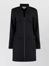 Genny Wool-blend Dress With Buttoned Flap Pockets In Black