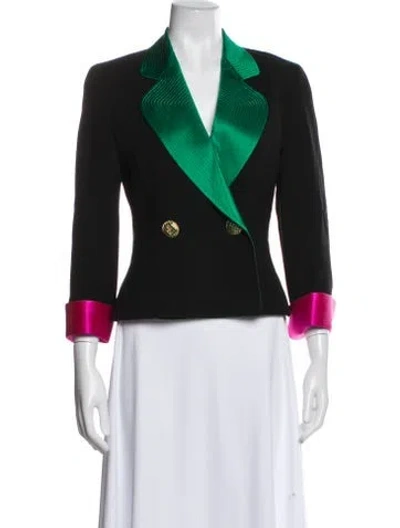 Pre-owned Genny Wool Colorblock Pattern Blazer In Multi