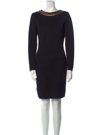 Pre-owned Genny Wool Mini Dress In Black