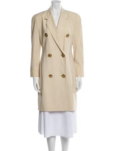 Pre-owned Genny Wool Peacoat In Neutral