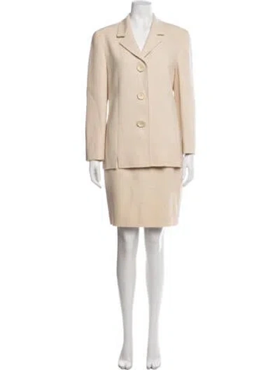 Pre-owned Genny Wool Skirt Suit In Neutrals