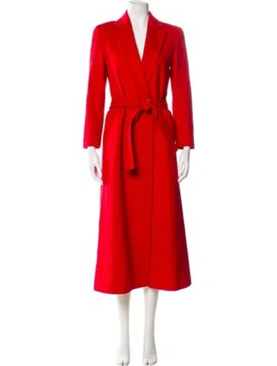 Pre-owned Genny Wool Trench Coat In Red