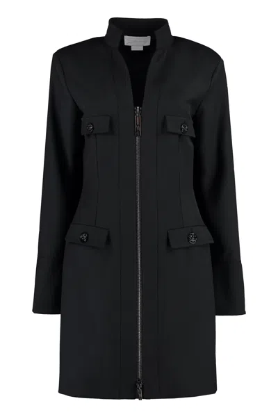 Genny Wool-blend With Flap Pockets Dress In Black