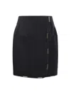 Genny Wrap Mini Skirt With Metallic Details In Black