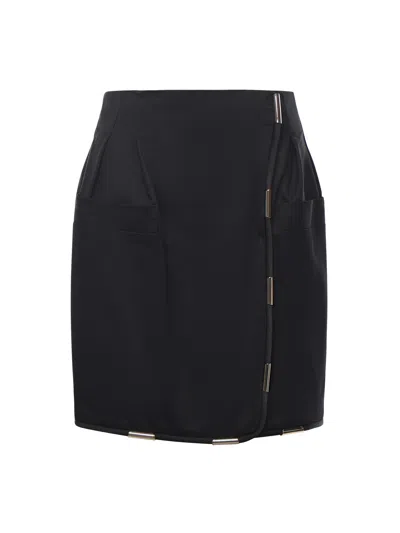 GENNY WRAP MINI SKIRT WITH METALLIC DETAILS