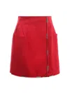 Genny Wrap Mini Skirt With Metallic Details In Red