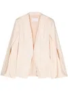 Genny Crinkled Cotton Jacket In Cream