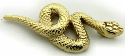 Pre-owned Geno Schmuck Pendant Snake Real Gold 333 Yellow Gold With Ruby 8 Carat Cobra Top Snake In Red