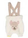 Gensami Alpachino Patterned Intarsia-knit Dungarees In Neutrals