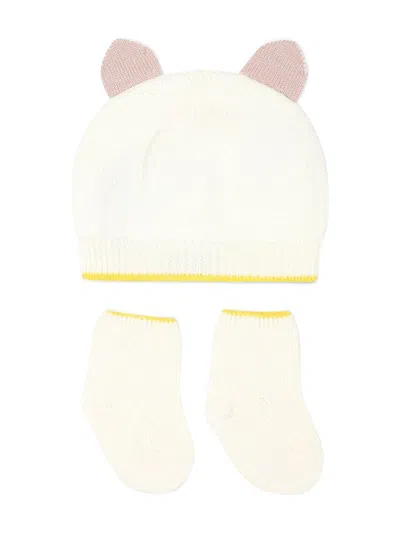 Gensami Babies' Animal-ears Hat Set In White