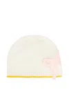 Gensami Bow-appliqué Beanie In White