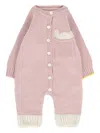 Gensami Button-fastening Knitted Romper In Pink