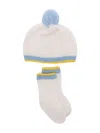 Gensami Cashmere Socks And Beanie Set In White