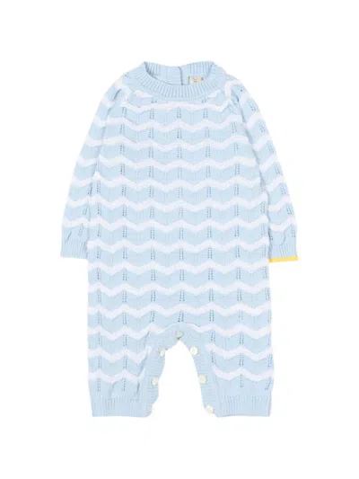 Gensami Babies' Chevron-patterned Romper In Blue