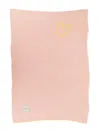 Gensami Heart-embroidered Knitted Blanket In Pink