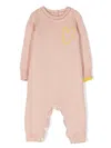 Gensami Heart-embroidered Knitted Romper In Pink