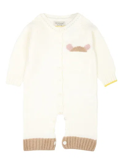 Gensami Babies' Intarsia-knit Romper In White