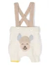 Gensami Intarsia-knit Wool Blend Overalls In Neutrals