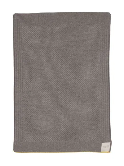 Gensami Knitted Alpaca-blend Blanket In Grey