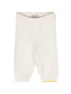 Gensami Knitted Elastic-waist Track Pants In White