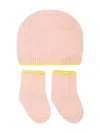 Gensami Knitted Hat Set In Pink
