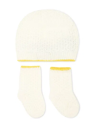 Gensami Babies' Knitted Hat Set In White