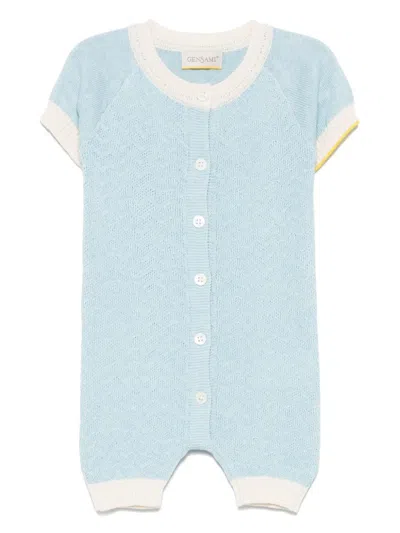 Gensami Babies' Knitted Romper In Blue