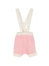 Gensami Knitted Suspender Shorts In Pink