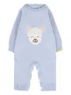 Gensami Lamb-appliqué Wool Jumpsuit In Blue