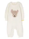 Gensami Merino Wool-silk Knitted Romper In White