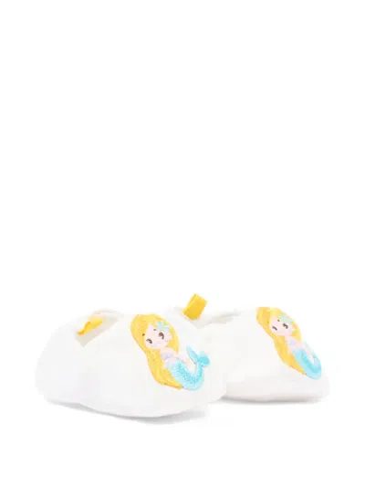 Gensami Babies' Mermaid-patch Crib Shoes In White