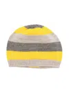 Gensami Stripe-print Knitted Beanie In Neutrals