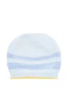 Gensami Striped Ribbed Hat In Blue
