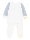 Gensami Textured-panel Knitted Babygrow Set In White