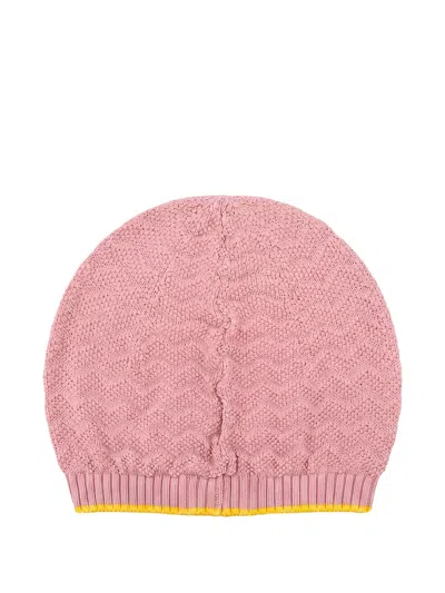 Gensami Babies' Wave-knit Beanie Hat In Pink