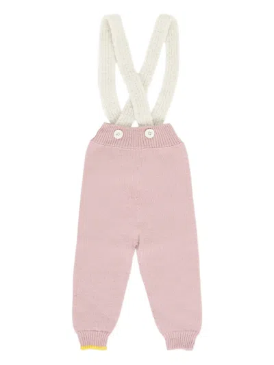 Gensami Babies' Wool Suspender Trousers In Pink