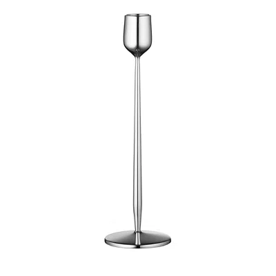 Gense Dorotea Large Steel Candle Holder In Silver