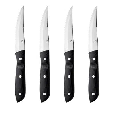 Gense Old Farmer Micarta Steak Knives, Set Of 4 In Black